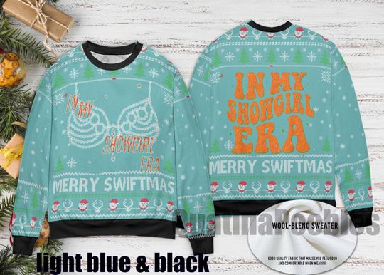 Discover In My Showgirl Era Ugly Christmas Sweater, Vintage Showgirl Shirt The Life Of A Showgirl 2025 New Album Ugly Sweater, Gift For Men Women