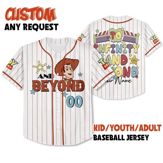 Buzz And Woody Matching Baseball Jersey, To Infinity And Beyond Shirt, Toy Story Boys Disney, Brother Sister Disney Shirts, Kids Disney