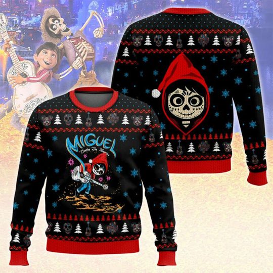 Discover Disney Coco Ugly Sweater 3D Funny Holiday Party Pullover Winter Warm Cozy Plus Size Sweater for Men Women Xmas Gift 2026