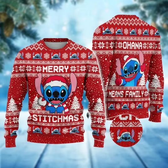 Discover Disney Cartoon Pattern Ugly Christmas Sweater Autumn Winter New Men Women Pullover Comfortable Casual Long Sleeves Sweatshirt
