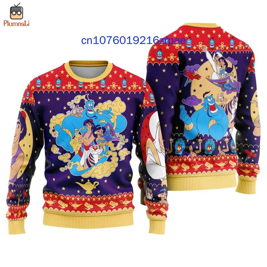Disney Genie Christmas 3D Ugly Sweatshirt