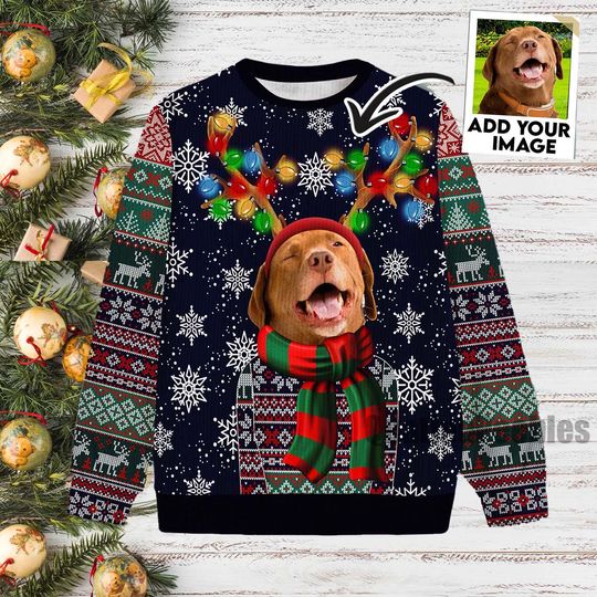 Discover Custom Christmas Ugly Sweater, Personalize Face Ugly Sweater, Funny Sweater for Family/Friends, Christmas Ugly Sweater Party Christmas Gifts
