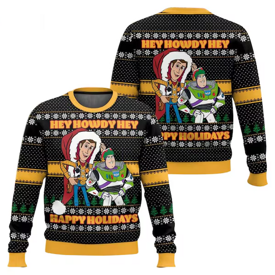 Toy Story Woody and Buzz Lightyear Ugly Christmas Sweatshirt