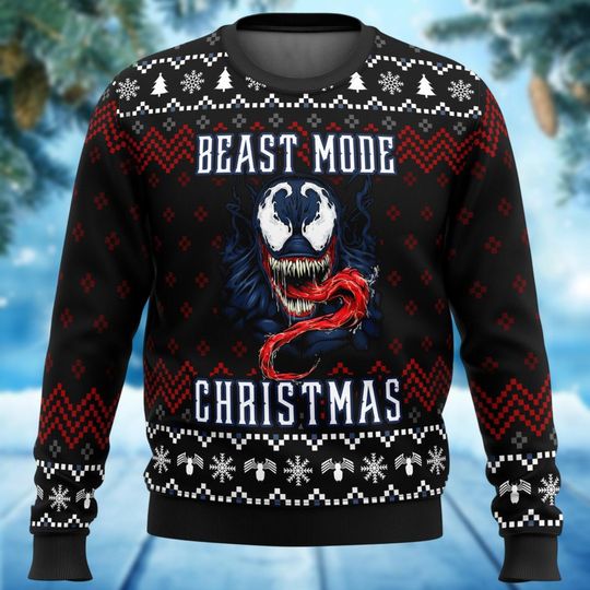 Discover Venom Ugly Christmas Sweater, Superhero Movie Xmas Sweater, Marvel Christmas Sweatshirt, Horror Sweater Men, Christmas Gift
