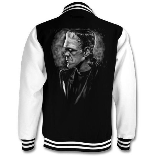 Discover Frankenstein's monster horror varsity jacket