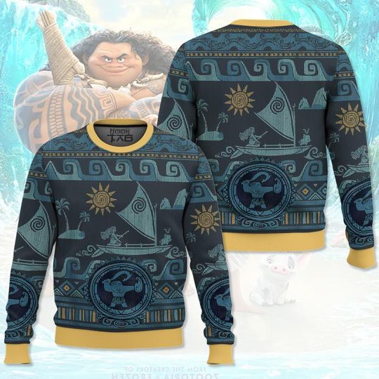 Discover Disney Moana Disney Ugly Sweater, All Over Print 3D Ugly Sweater Gift For Her Mother, Disneyland Family Trip, Party Gift Kid
