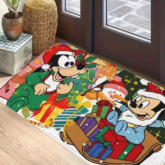 Discover Disney Christmas Doormat – Mickey and Friends Holiday Welcome