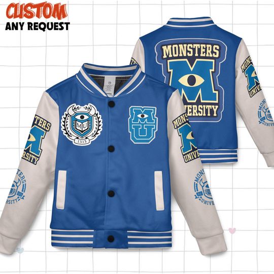 Discover Custom Disney Monster University Varsity Jacket, Monster Inc Adult Kid Varsity Jacket, Disney Jacket, Baseball Team Outfit, Disney Varsity