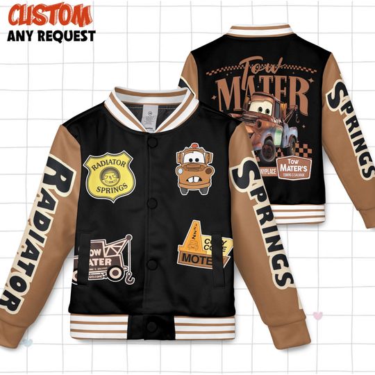 Discover Mater Tow Kids and Youth Baseball Jacket, Aldult Unisex Varsity Baseball Jacket