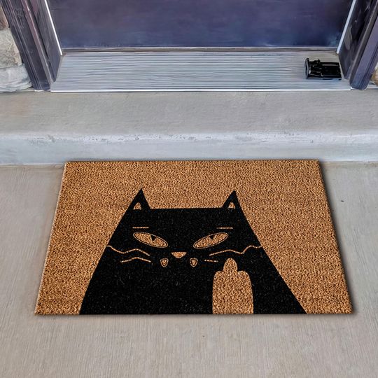 Cat Doormat Rug, Funny Cat Design, Animal Pattern, Thick Indoor Rug for Hallway and Bathroom