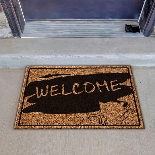 Discover Welcome Rug, Cat Doormat Rug, Welcome Doormat Rugs, Custom Doormat Rug, Anti-Slip Carpet, Decorative Rug, Gift For The Home, Kitchen Rug,