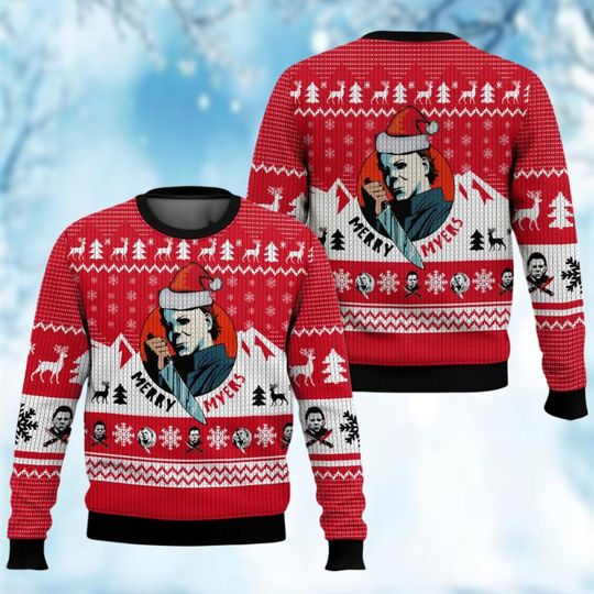 Discover Michael Myers Xmas Sweater, Horror Movie Ugly Sweater, Friday The 13th Holiday Sweater, Boogeyman Christmas Sweater, Sweater Shirt