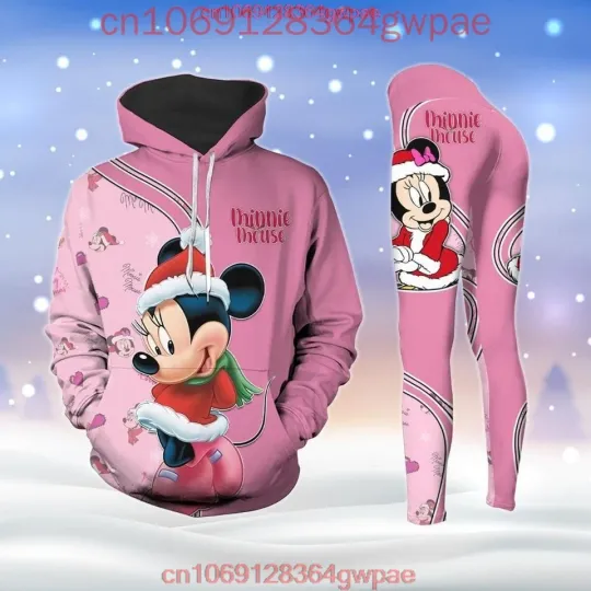 Disney Minnie Mouse Christmas Hoodie and Leggings Yoga Set