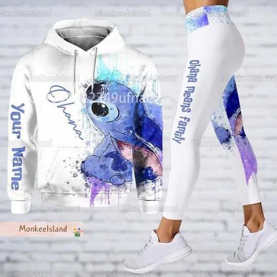 Disney Stitch Halloween Women's Hoodie Leggings Set