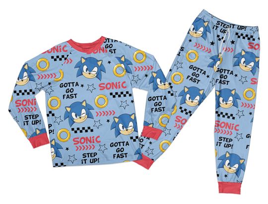 Discover Sonic the Hedgehog Pajama Cute Sonic Pajama Sonic Family Matching Pajama Sonic Birthday Sleepwear Sonic Party Outfit For Kid Sonic Fan Boy