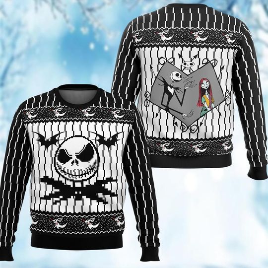 Discover Jack Skellington Ugly Sweater, Nightmare Before Christmas Sweater, Disney Couple Christmas Sweater, Jack Clause Santa Women Sweater