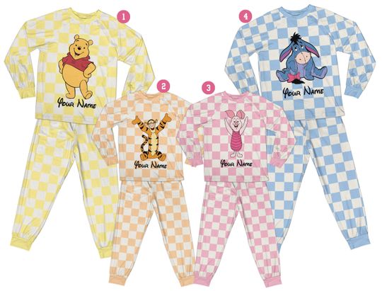 Discover Ddisney Winnie the Pooh Pajamas Set Ddisney Birthday Sleepwear Party Matching Family Cartoon Movie PJ Halloween Pajama For Ddisney Fans