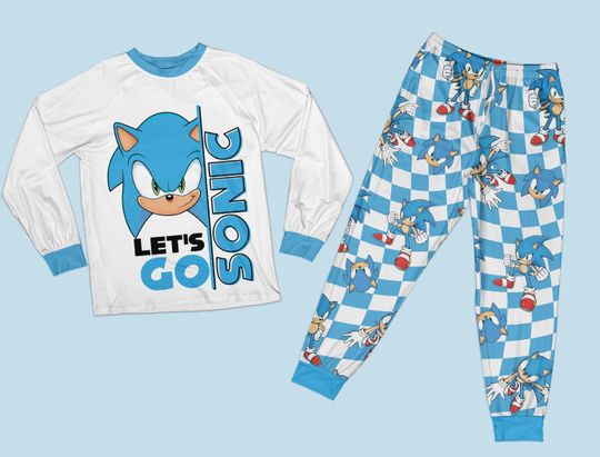 Discover Sonic the Hedgehog Pajama Cute Sonic Pajama Sonic Family Matching Pajama Sonic Birthday Sleepwear Sonic Party Outfit For Kid Sonic Fan Boy