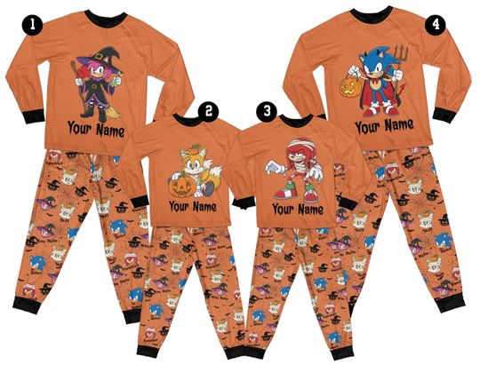Sonic the Hedgehog Pajama Custom Sonic Pajama Sonic Family Matching Pajama Sonic Halloween Sleepwear Sonic Party Outfit For Kid Sonic Fan