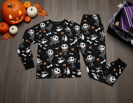 Discover Ddisney Jack Skellington Pajamas Set Ddisney Pajama Halloween Sleepwear Matching Family Cartoon Movie PJ Halloween Pajama For Ddisney Fan