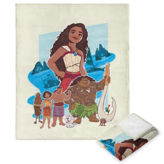 Discover Disney Moana 2 Moana And Friends Cozy Fleece Blanket