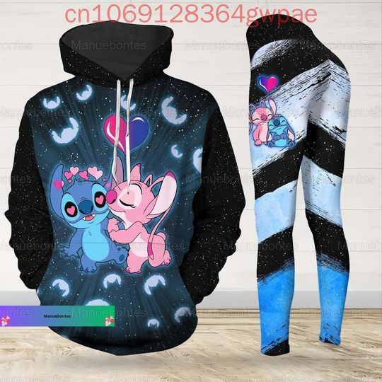 Discover Disney Stitch Angel Hoodie and Leggings Women's Set