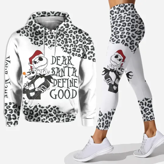 Christmas Nightmare Jack Skellington Hoodie and Leggings Yoga Set