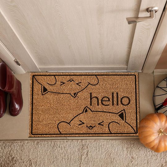 Discover Cute Cats Rug, Cute Cats Doormat Rug, Hello Doormat Rugs, Printed Doormat Rugs, Door Mat, Pattern Rug, Chenille Rug, Housewarming Gift,
