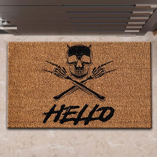 Discover Hello Rugs, Skull Desing Rug, Hello Doormat Rug, Abstract Rug, Indoor Rug, Round Rug, Office Rug, Pet Friendly Rug, Bedroom Rug,