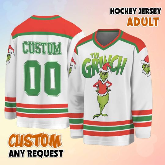 Discover Personalized The funny character Hockey Jersey, Custom Christmas The funny character Shirt, Holiday Sports Outfit, Funny Xmas Gift