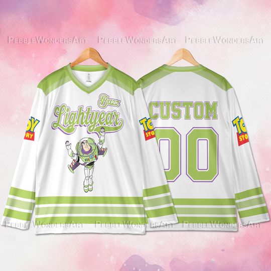 Personalized Buzz Lightyear Hockey Jersey, Disney Toy Story Hockey Shirt