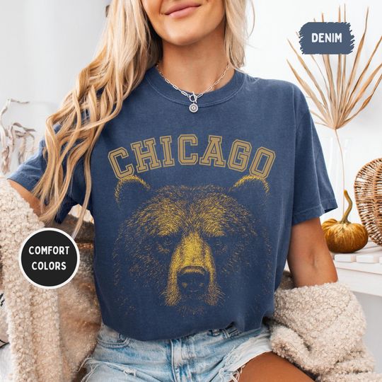 Retro Chicago Football T-Shirt, Vintage Sports Fan Gift, Football Team Tee