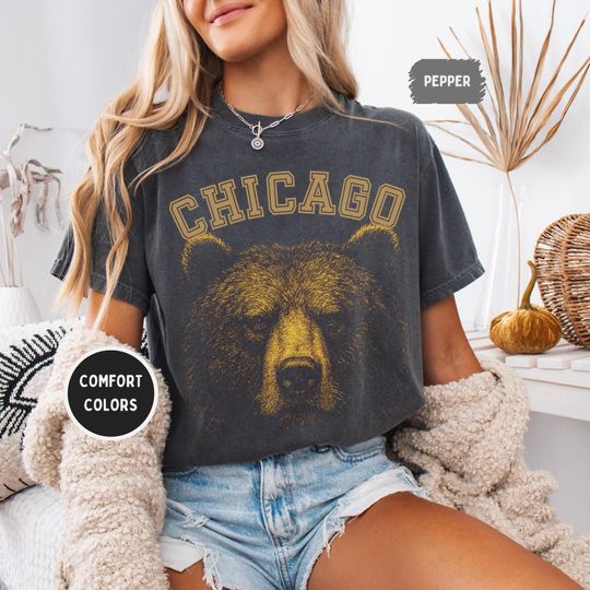 Discover Retro Chicago Football T-Shirt, Vintage Sports Fan Gift, Football Team Tee