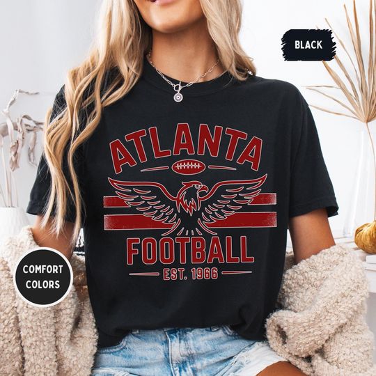 Discover Vintage Atlanta Football T-Shirt, Sports Fan Gift, Retro Football Shirt