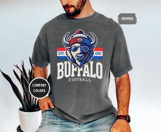 Discover Buffalo Football T-Shirt, Vintage Sports Fan Gift, Football Team Tee