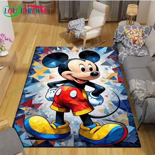 Hot Mickey Disney Cartoon Carpet Outdoor Rug Area Rug Non-slip Carpet Bedroom