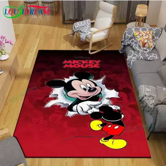 Mickey Disney Cartoon Carpet Outdoor Rug Area Rug Non-slip Carpet Bedroom