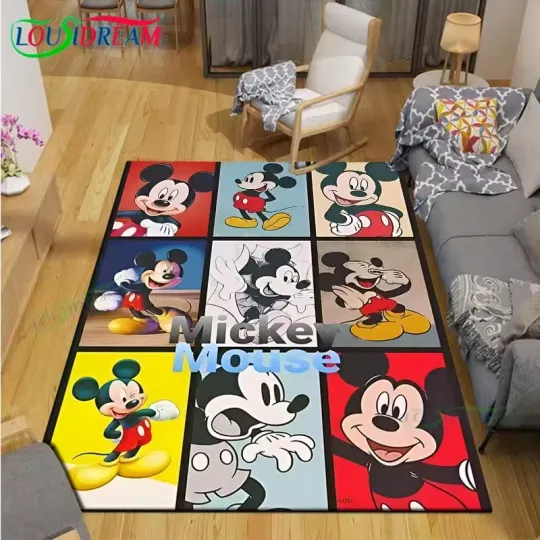 Discover Hot Mickey Disney Cartoon Carpet Outdoor Rug Area Rug Non-slip Carpet Bedroom De