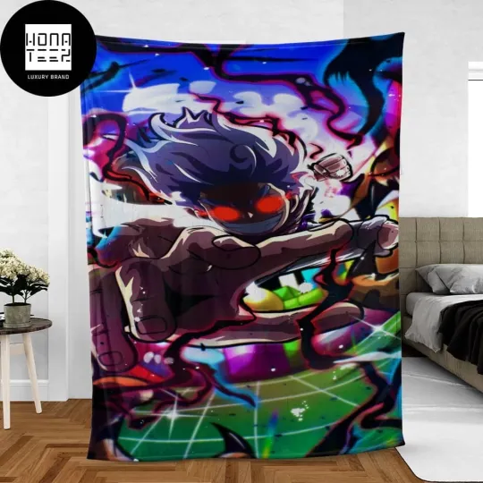 One Piece Episode 1100 Luffy Gear 5 Fleece Blanket Queen Bedding Set