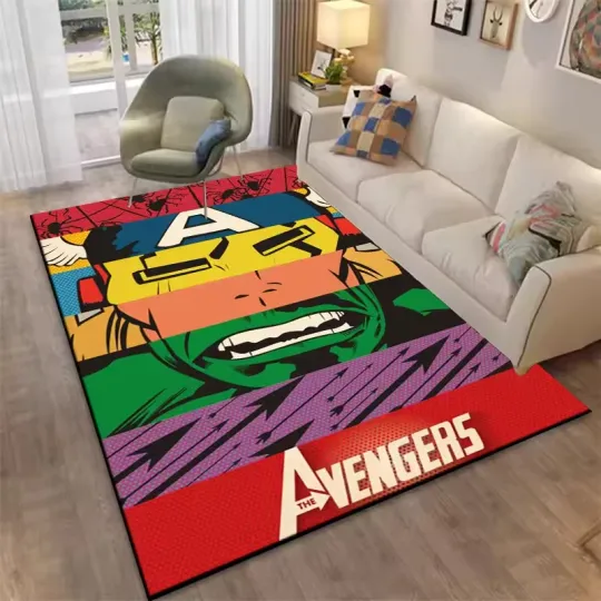 Discover Disney Superhero Marvel-Avengers Kids Area Rug,Carpet for Home Living Room Bedro