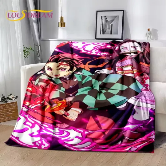 Discover 3D demon Kamado Neko Tanjirou Cartoon Fleece Blanket