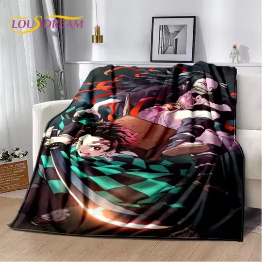 Discover 3D demon Kamado Neko Tanjirou Cartoon Fleece Blanket