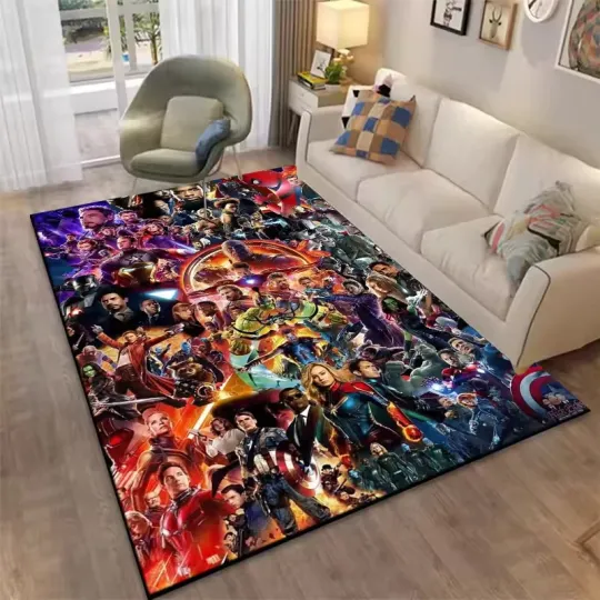 Discover Disney Superhero Marvel-Avengers Kids Area Rug,Carpet for Home Living Room