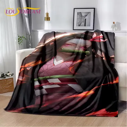 Discover 3D Demon S-Slayer Anime Kamado neko Tanjirou Cartoon Blanket,Soft Throw Blanke
