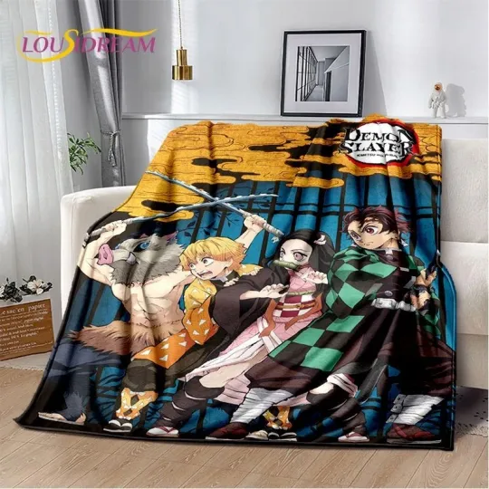 Discover 3D Demon S-Slayer Anime Kamado neko Tanjirou Cartoon Blanket,Soft Throw Blanke