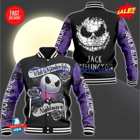 Jack Skellington Disney Halloween Baseball Jacket