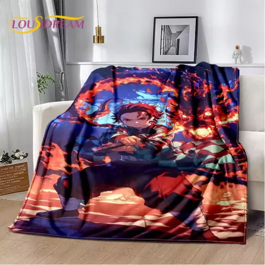 Discover 3D Demon S-Slayer Anime Kamado neko Tanjirou Cartoon Blanket,Soft Throw Blanke