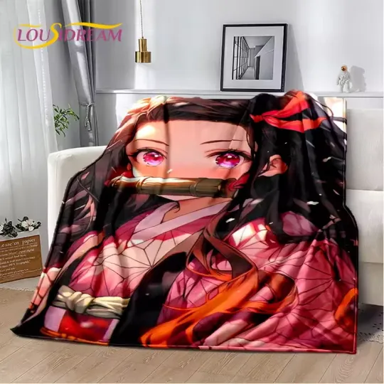 Discover 3D Demon S-Slayer Anime Kamado neko Tanjirou Cartoon Blanket,Soft Throw Blanke