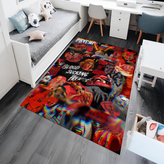 Horror Movie Rug,Movie Rug,Horror Rug,Fear Rug,Popular Rug,Cool Rugs,Fantastic Rug,Horror Decor,Gothic Rug,Unique Rug,Area Rugs,Gift for her