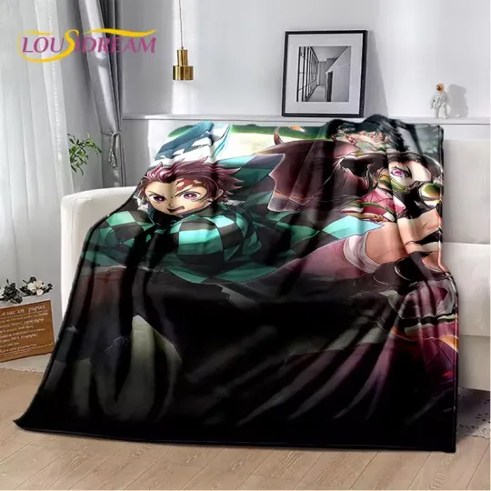 Discover 3D Demon S-Slayer Anime Kamado neko Tanjirou Cartoon Blanket,Soft Throw Blanke